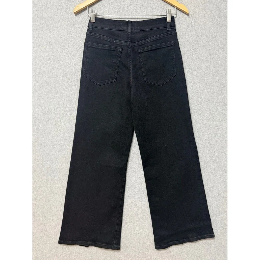 Madewell Black Wide Leg Jeans NWT Size 25P High Rise Full Length